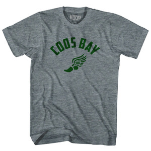 Prefontaine Coos Bay Running Wings Womens Tri-Blend Junior Cut T-Shirt - Athletic Grey Prefontaine Coos Bay Running Wings Womens Tri-Blend Junior Cut T-Shirt - Athletic Grey