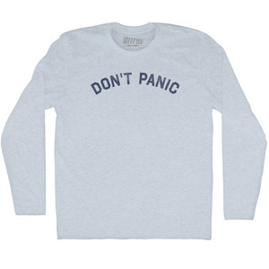 Don't Panic Adult Tri-Blend Long Sleeve T-shirt - Athletic White