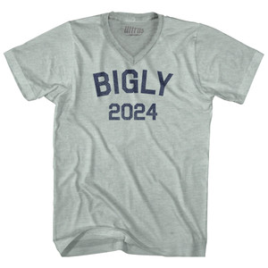 Bigly 2024 Adult Tri-Blend V-neck T-shirt - Athletic Cool Grey