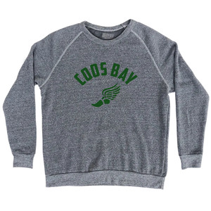 Prefontaine Coos Bay Running Wings Adult Tri-Blend Sweatshirt - Athletic Grey Prefontaine Coos Bay Running Wings Adult Tri-Blend Sweatshirt - Athletic Grey