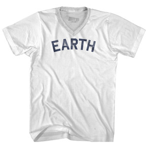 Earth Adult Tri-Blend V-neck T-shirt - White
