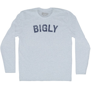 Bigly Adult Tri-Blend Long Sleeve T-shirt - Athletic White