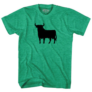 Spain Black Bull Adult Tri-Blend T-shirt - Athletic Green