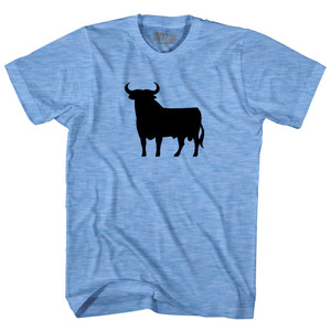 Spain Black Bull Adult Tri-Blend T-shirt - Athletic Blue
