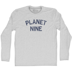 Planet Nine Adult Cotton Long Sleeve T-shirt - Grey Heather