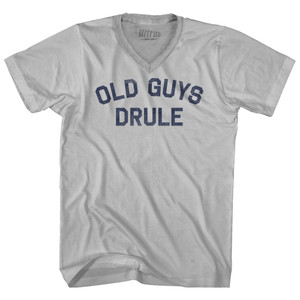 Old Guys Drule Adult Tri-Blend V-neck T-shirt - Cool Grey