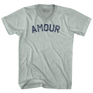 Amour Adult Tri-Blend V-neck T-shirt - Athletic Cool Grey