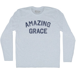 Amazing Grace Adult Tri-Blend Long Sleeve T-shirt - Athletic White