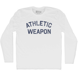 Athletic Weapon Adult Cotton Long Sleeve T-shirt - White