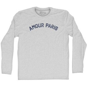 Amour Paris Adult Cotton Long Sleeve T-shirt - Grey Heather