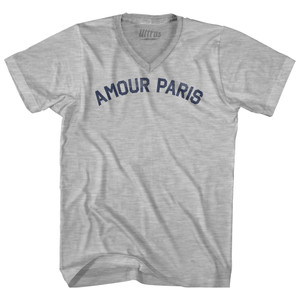 Amour Paris Adult Cotton V-neck T-shirt - Grey Heather
