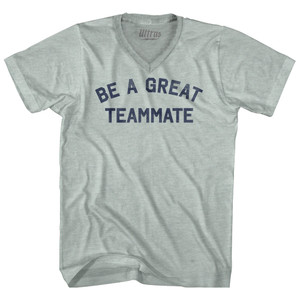Be A Great Teammate Adult Tri-Blend V-neck T-shirt - Athletic Cool Grey Be A Great Teammate Adult Tri-Blend V-neck T-shirt - Athletic Cool Grey