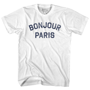 Bonjour Paris Adult Cotton T-shirt - White