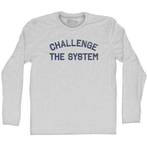 Challenge The System Adult Cotton Long Sleeve T-shirt - Grey Heather Challenge The System Adult Cotton Long Sleeve T-shirt - Grey Heather