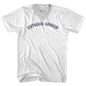 Estados Unidos Adult Tri-Blend V-neck T-shirt - White