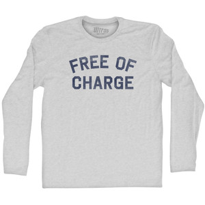 Free Of Charge Adult Cotton Long Sleeve T-shirt - Grey Heather