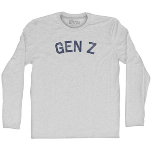 Gen Z Adult Cotton Long Sleeve T-shirt - Grey Heather