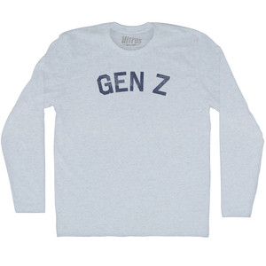 Gen Z Adult Tri-Blend Long Sleeve T-shirt - Athletic White