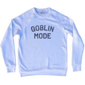 Goblin Mode Adult Tri-Blend Sweatshirt - White