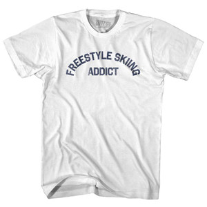 Freestyle Skiing Addict Adult Cotton T-shirt - White