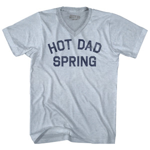 Hot Dad Spring Adult Tri-Blend V-neck T-shirt - Athletic White