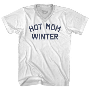 Hot Mom Winter Adult Tri-Blend V-neck T-shirt - White
