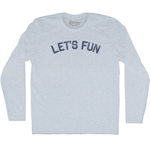 Let's Fun Adult Tri-Blend Long Sleeve T-shirt - Athletic White