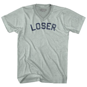 Loser Adult Tri-Blend V-neck T-shirt - Athletic Cool Grey
