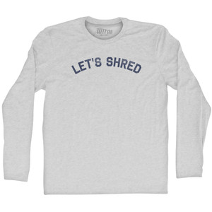 Let's Shred Adult Cotton Long Sleeve T-shirt - Grey Heather