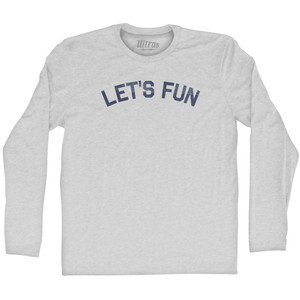 Let's Fun Adult Cotton Long Sleeve T-shirt - Grey Heather