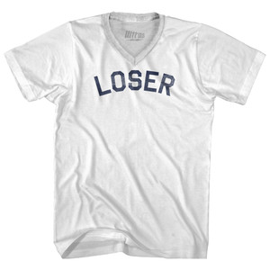 Loser Adult Tri-Blend V-neck T-shirt - White