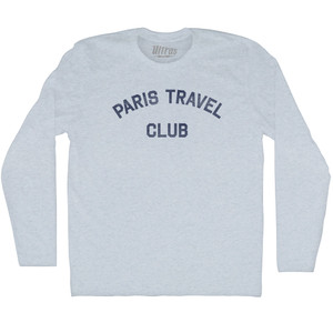 Paris Travel Club Adult Tri-Blend Long Sleeve T-shirt - Athletic White