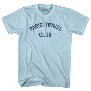 Paris Travel Club Adult Cotton T-shirt - Light Blue