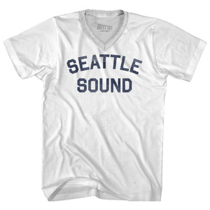 Seattle Sound Adult Tri-Blend V-neck T-shirt - White Seattle Sound Adult Tri-Blend V-neck T-shirt - White