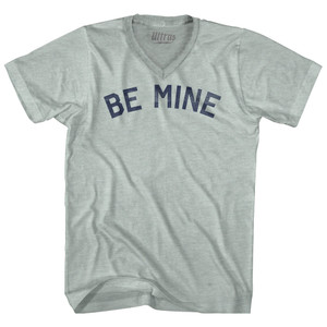 Be Mine Valentine's Day Adult Tri-Blend V-neck T-shirt - Athletic Cool Grey Be Mine Valentine's Day Adult Tri-Blend V-neck T-shirt - Athletic Cool Grey