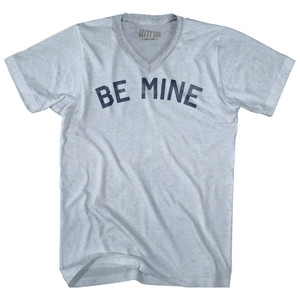 Be Mine Valentine's Day Adult Tri-Blend V-neck T-shirt - Athletic White Be Mine Valentine's Day Adult Tri-Blend V-neck T-shirt - Athletic White