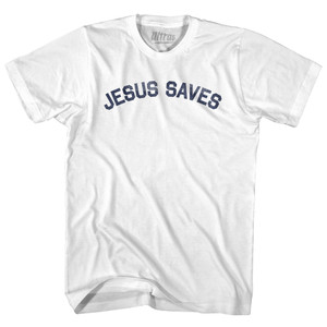 Jesus Saves Youth Cotton T-shirt - White Jesus Saves Youth Cotton T-shirt - White