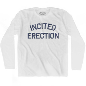 Incited Erection Adult Cotton Long Sleeve T-Shirt - White