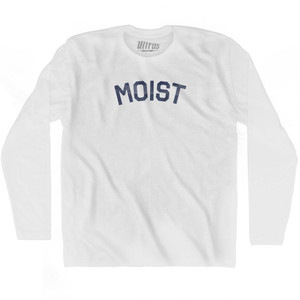 Moist Adult Cotton Long Sleeve T-Shirt-White