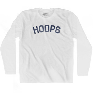 Hoops Adult Cotton Long Sleeve T-Shirt - White