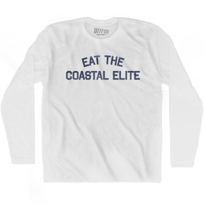 Eat The Coastal Elite Adult Cotton Long Sleeve T-Shirt - White