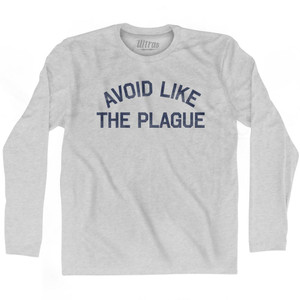 Avoid Like The Plague Adult Cotton Long Sleeve T-Shirt - Grey Heather