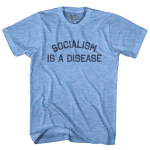 Socialism Is A Disease Adult Tri-Blend T-Shirt - Athletic Blue
