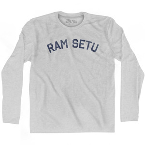 Ram Setu Adult Cotton Long Sleeve T-Shirt - Grey Heather