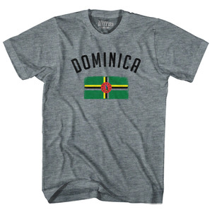 Dominica Country Flag Heritage Adult Tri-Blend T-shirt - Athletic Grey Dominica Country Flag Heritage Adult Tri-Blend T-shirt - Athletic Grey
