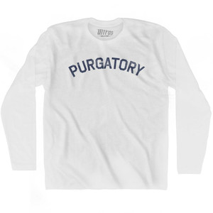 Purgatory Adult Cotton Long Sleeve T-Shirt - White