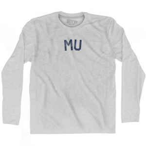 Mu Adult Cotton Long Sleeve T-Shirt - Grey Heather