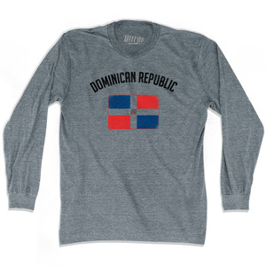 Dominican Republic Country Flag Heritage Adult Tri-Blend Long Sleeve T-shirt - Athletic Grey Dominican Republic Country Flag Heritage Adult Tri-Blend Long Sleeve T-shirt - Athletic Grey