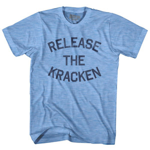 Release The Kracken Adult Tri-Blend T-Shirt-Athletic Blue