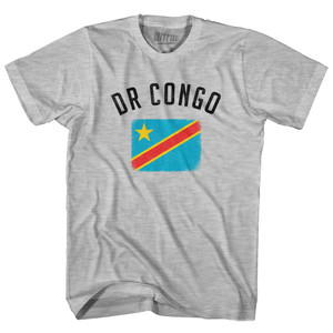 DR Congo Country Flag Heritage Womens Cotton Junior Cut T-Shirt - Grey Heather